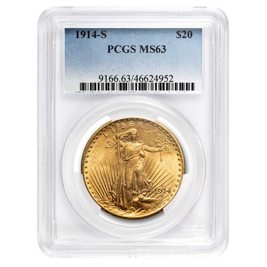 St. Gaudens Double Eagle $20 Gold Coin MS63